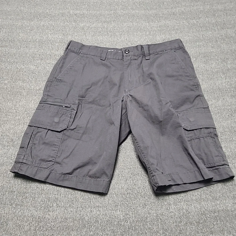 Eddie Bauer Mens Cargo Shorts Gray Size 36 Cotton‎ Flat Front Pockets Outdoor